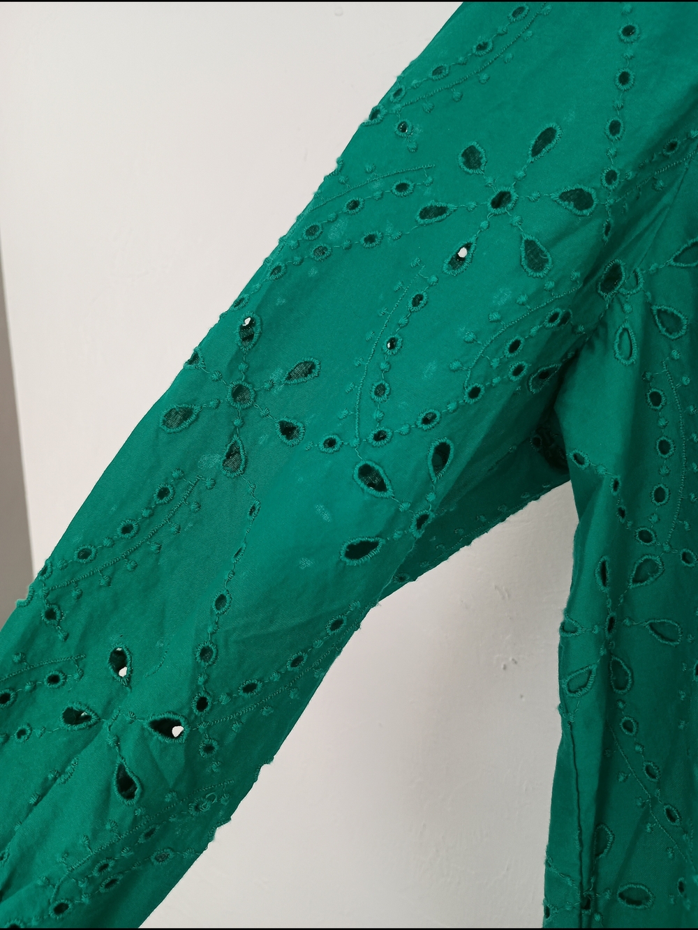 J. Jill 100% Cotton Eyelet Button-Front Top Mandarin Collar Blouse - Picture 8 of 10